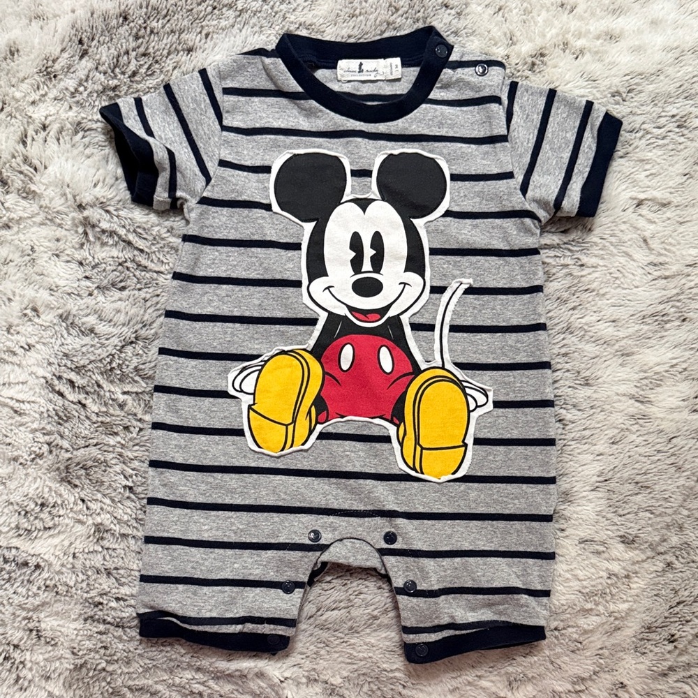 Disney Gray and Black Mickey Mouse Bodysuit